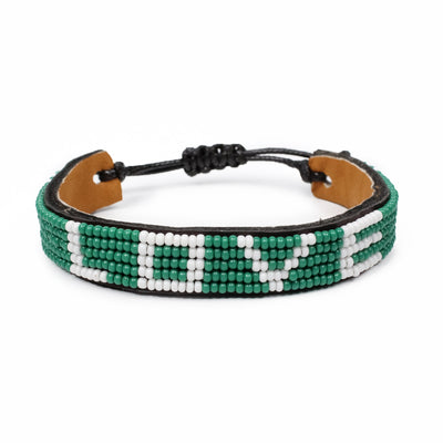 Custom LOVE Bracelet - Green and White