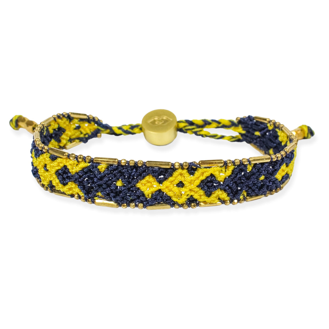 Bali Friendship Bracelet - Navy and Yellow