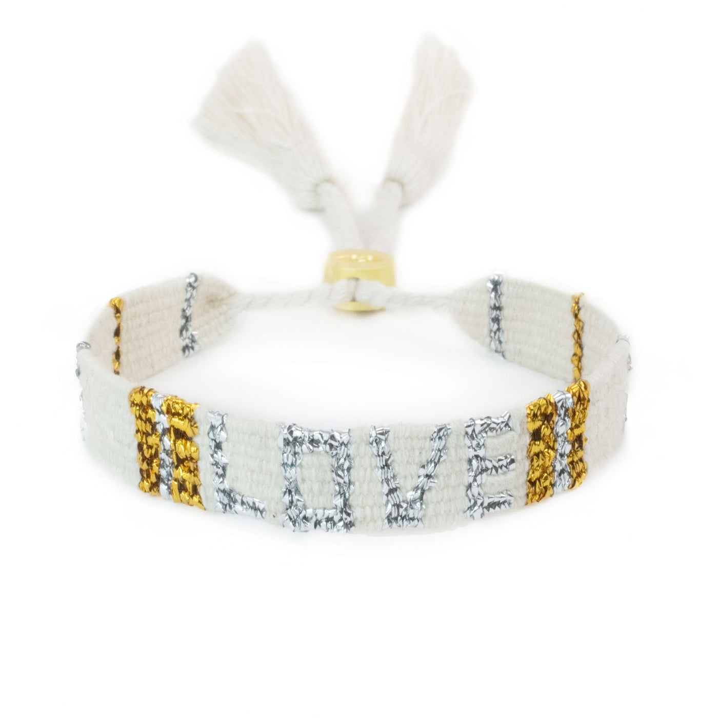 Atitlan LOVE Bracelet - White & Gold