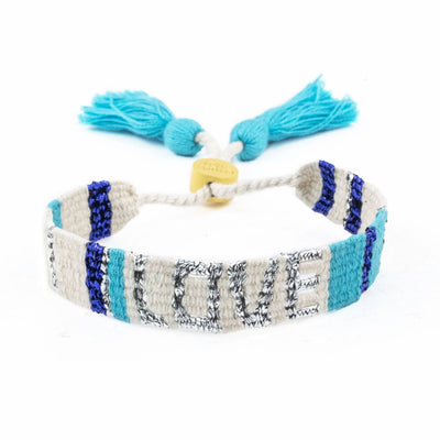 Blue and White Atitlan LOVE Bracelet from Love Is Project