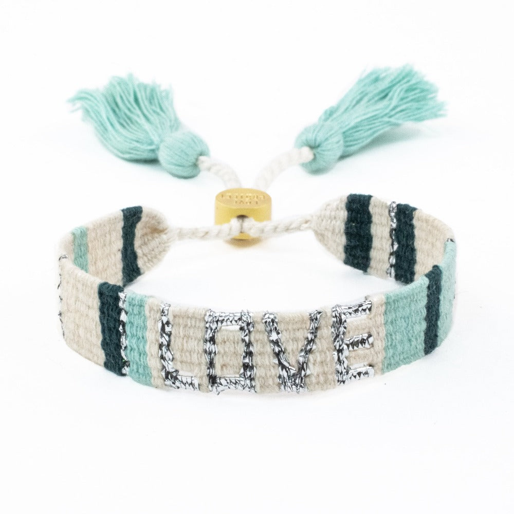 Green and White Atitlan LOVE Bracelet from Love Is Project