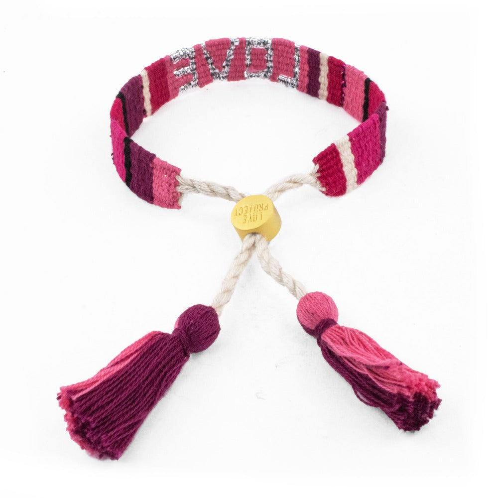 Pink and Red Atitlan LOVE Bracelet from Love Is Project