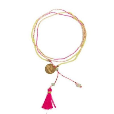Bali UNITY Beaded Wrap/Necklace - Pink - Love Is Project