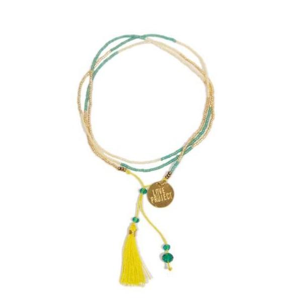 Bali UNITY Beaded Wrap/Necklace - Yellow - Love Is Project