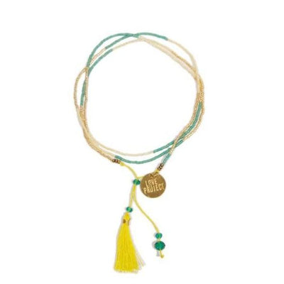 Bali UNITY Beaded Wrap/Necklace - Yellow - Love Is Project